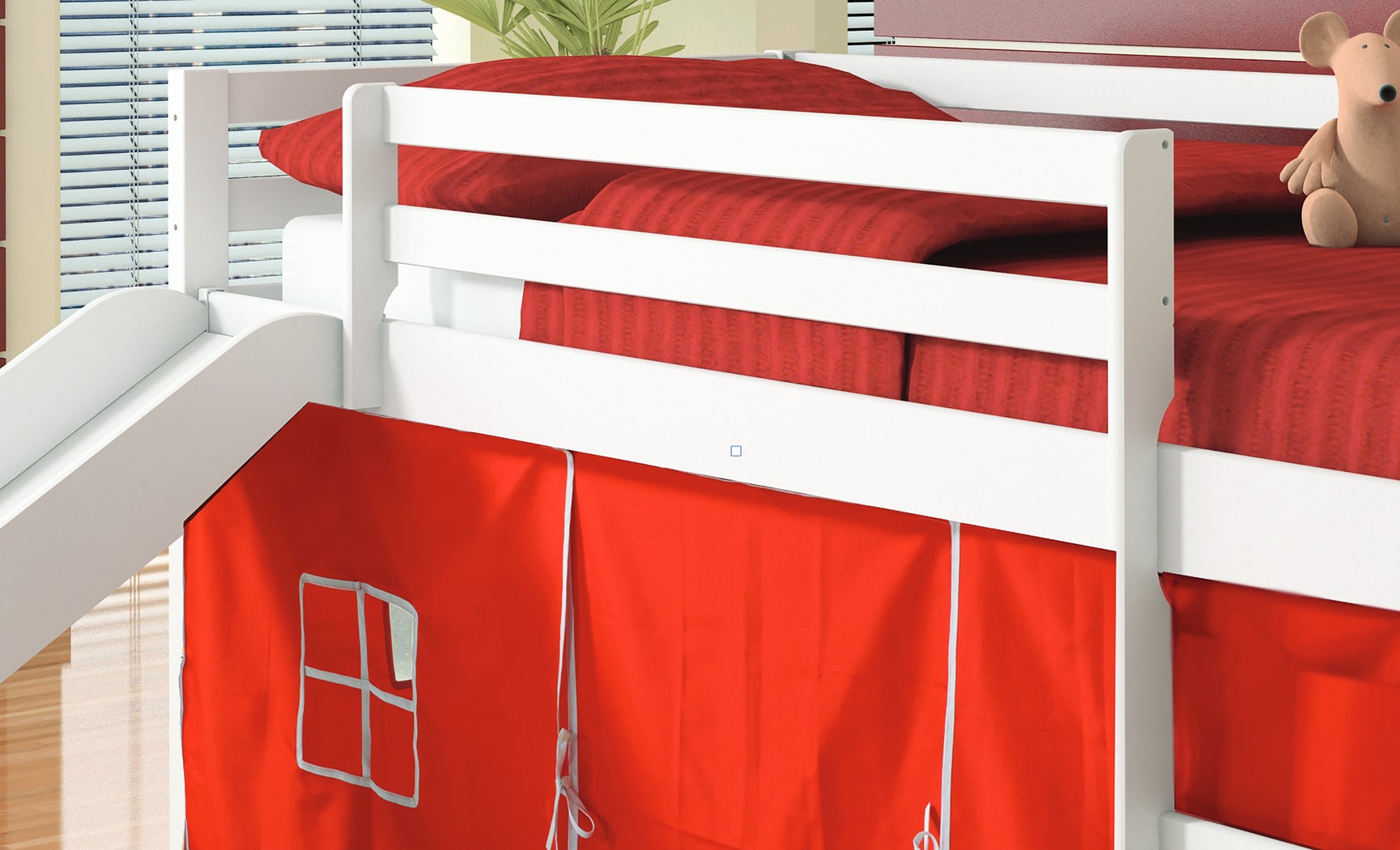 Kids Hoviespian Red Twin Tent Loft Bed - Thumbnail - Image 5