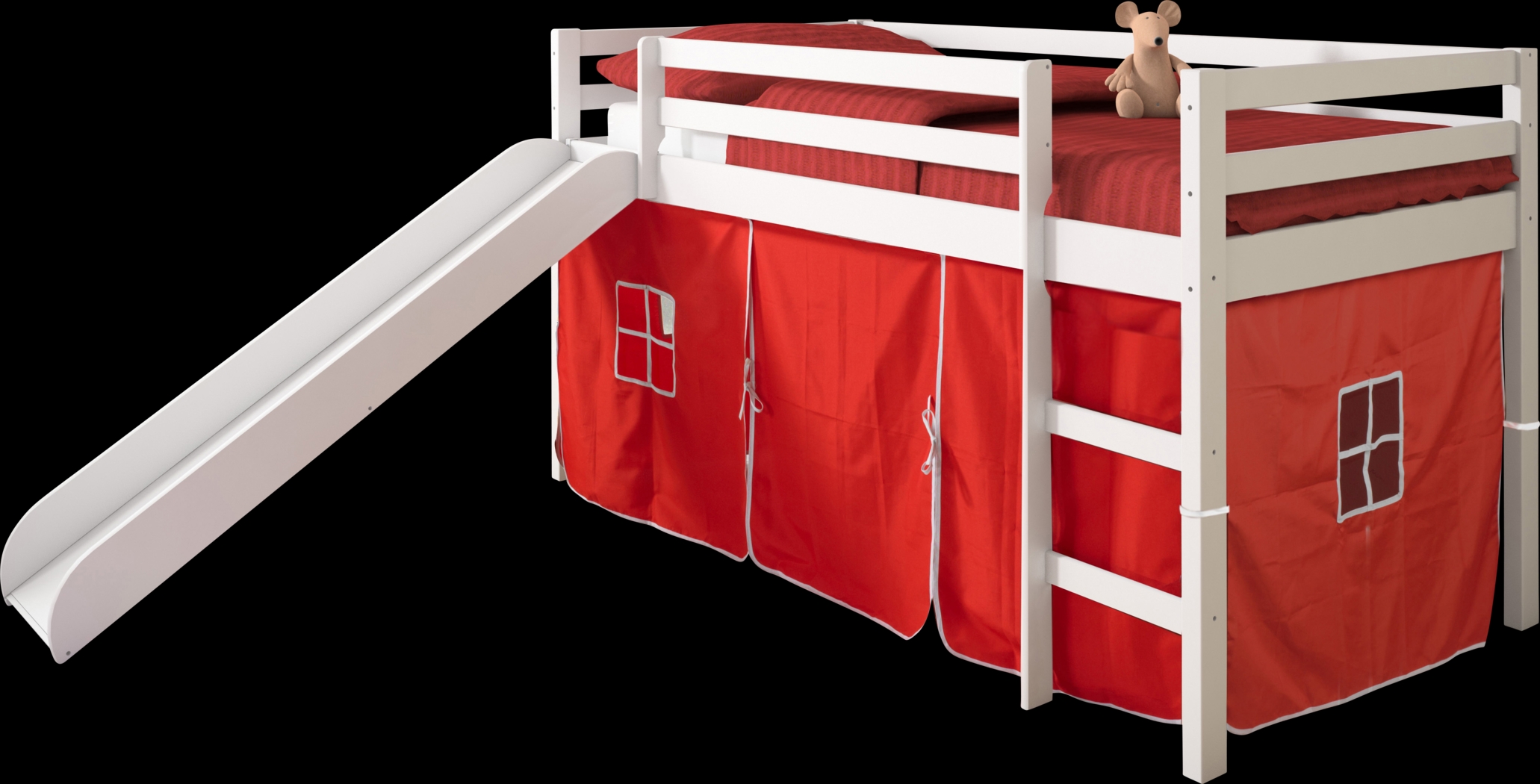 Kids Hoviespian Red Twin Tent Loft Bed - Thumbnail - Image 1
