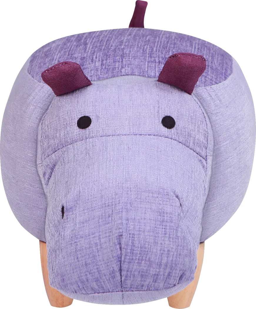 Kids Hugh the Hippo Purple Ottoman - Thumbnail - Image 2