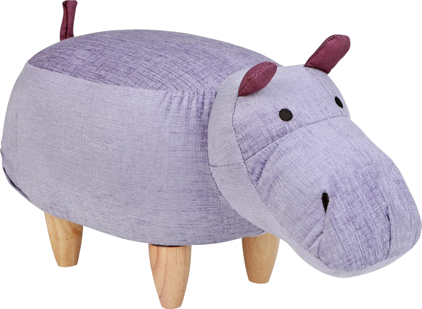 Kids Hugh the Hippo Purple Ottoman - Thumbnail - Image 1