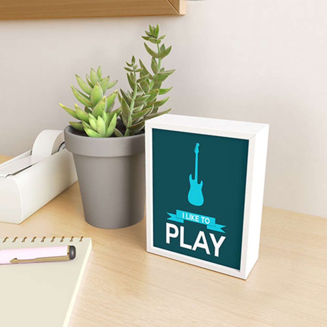 Kids I Like To Play Blue Mini Framed Art - Thumbnail - Image 2