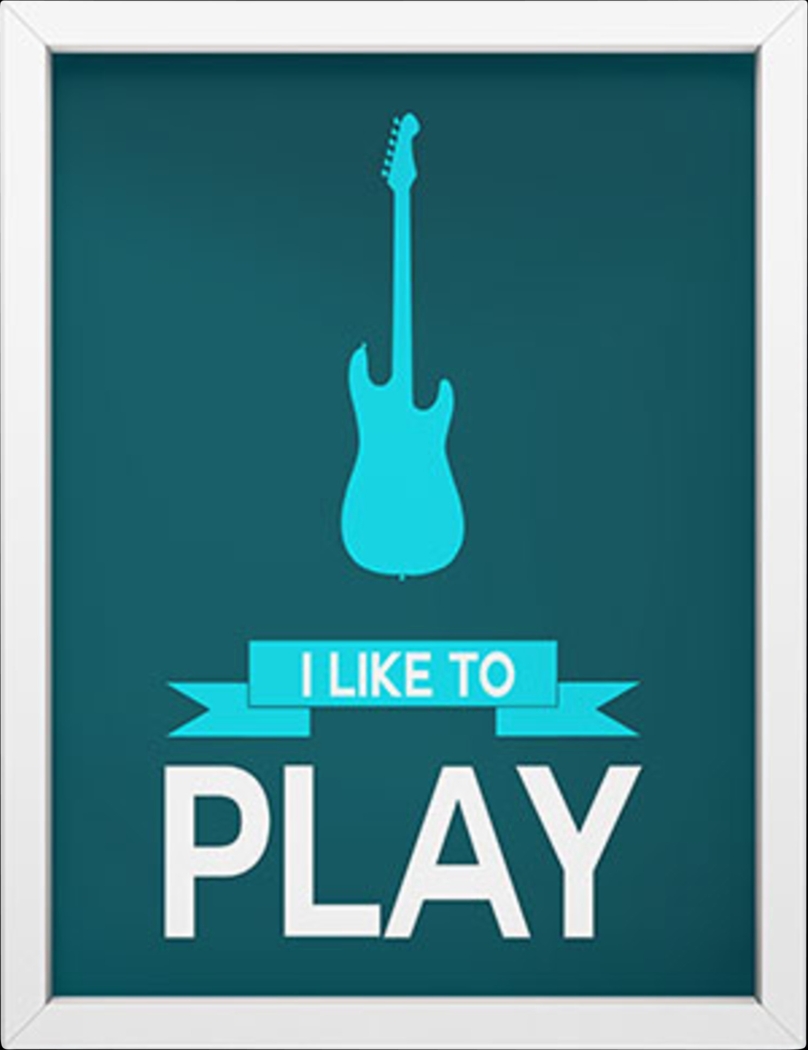 Kids I Like To Play Blue Mini Framed Art - Thumbnail - Image 1