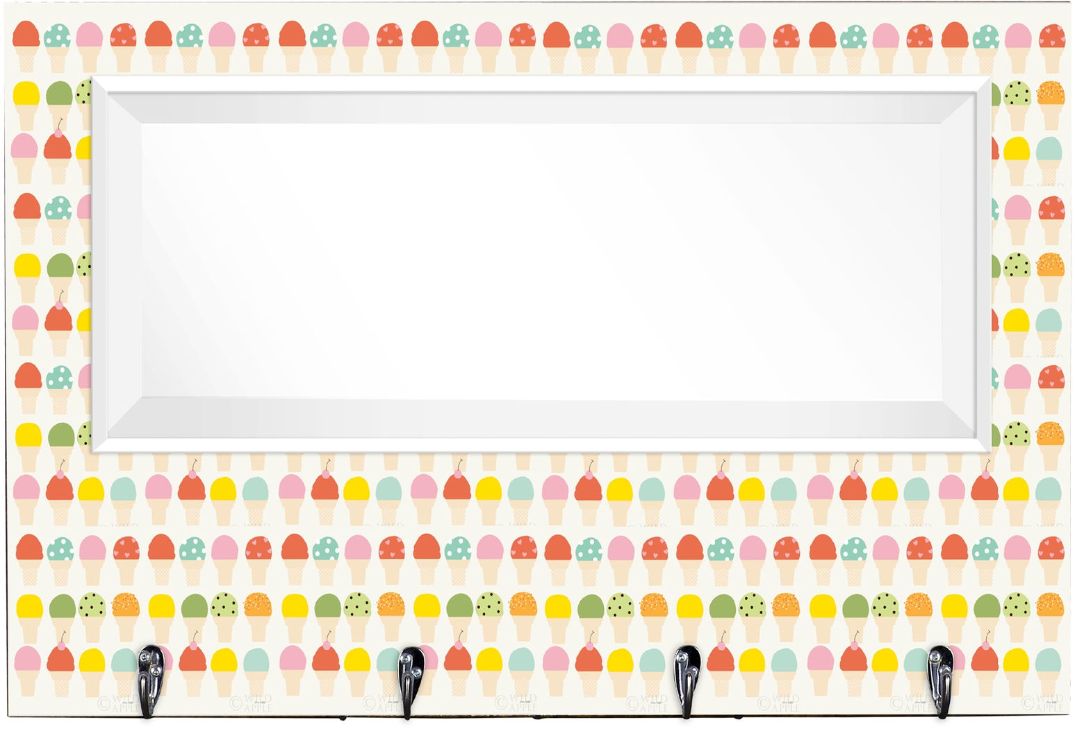 Kids Ice Cream Fun White Wall Mirror - Thumbnail - Image 1