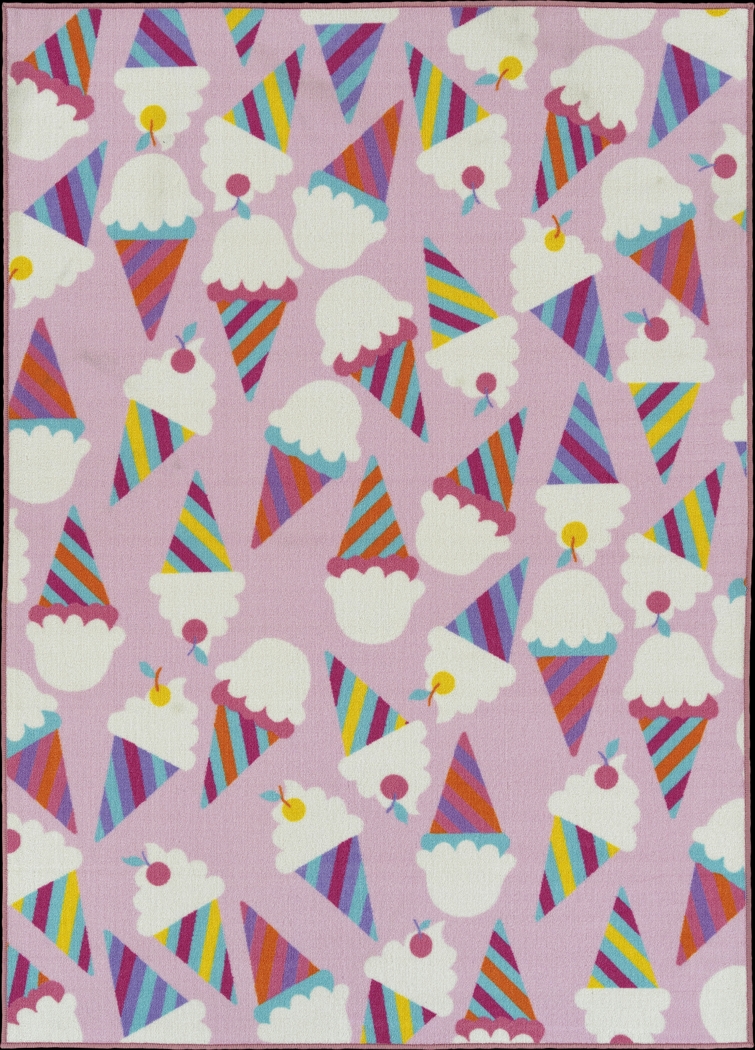 Kids Ice Cream Pop Pink 7' x 9' Rug - Thumbnail - Image 1