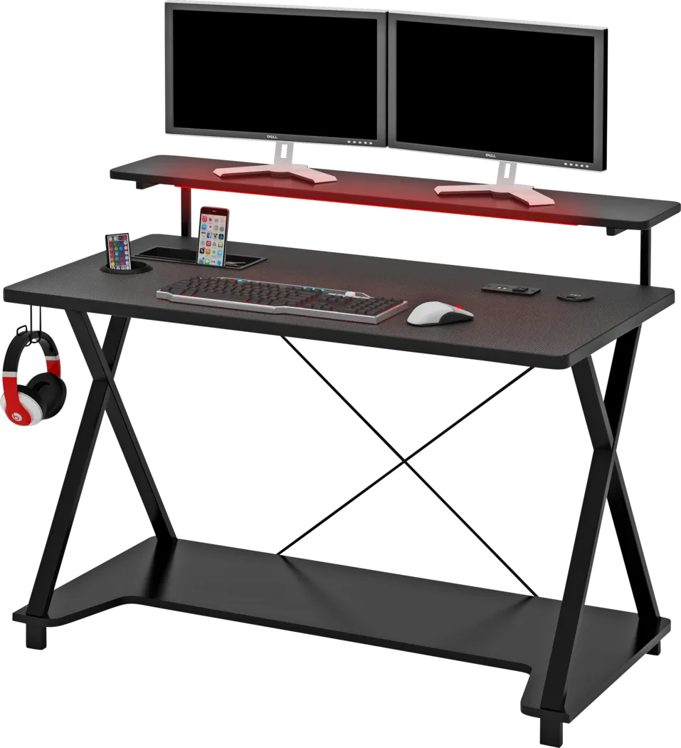 Kids Idris Black 48 In. Gaming Desk - Thumbnail - Image 4