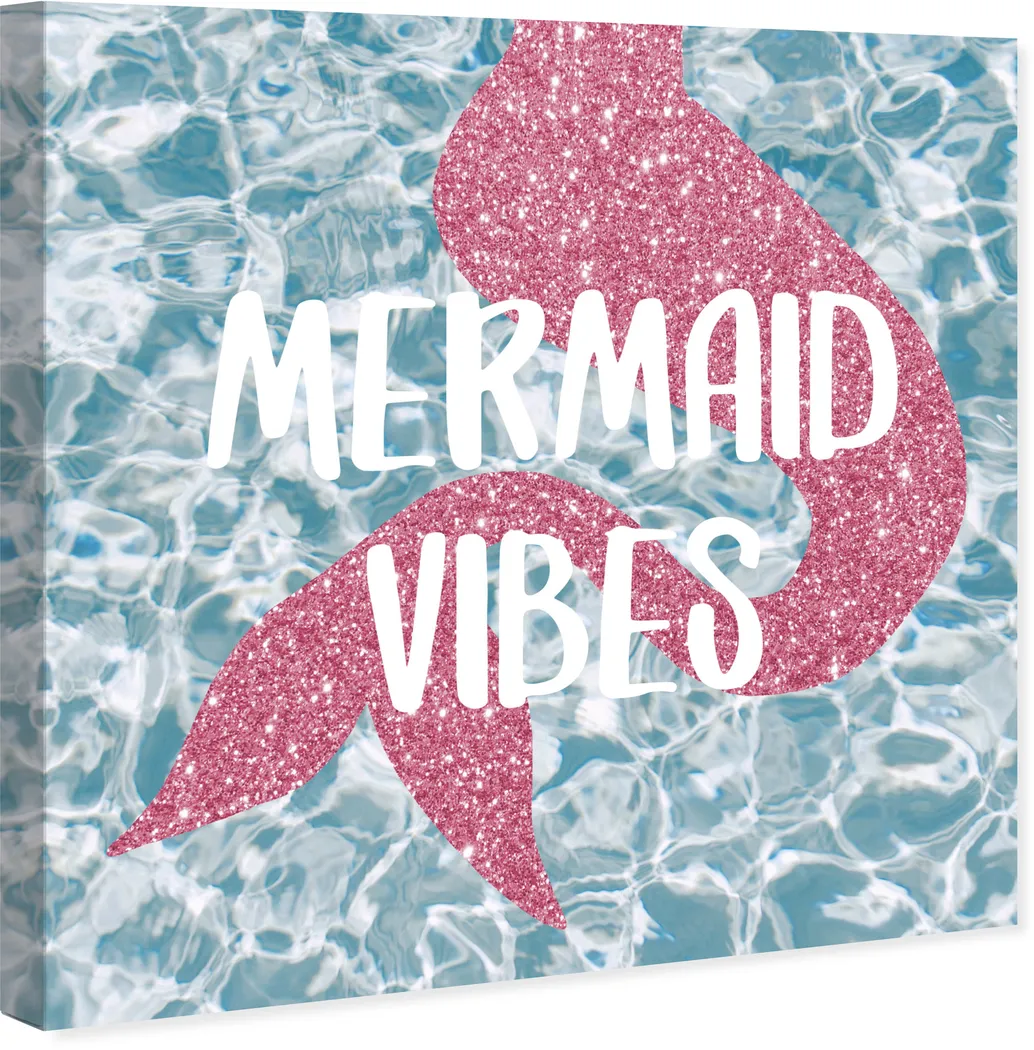 Kids In The Mermaid Vibes Blue Small Wall Art - Thumbnail - Image 2