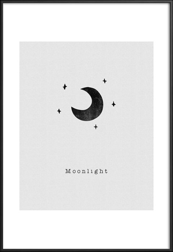 Kids In The Moonlight White Metal Framed Print - Thumbnail - Image 1