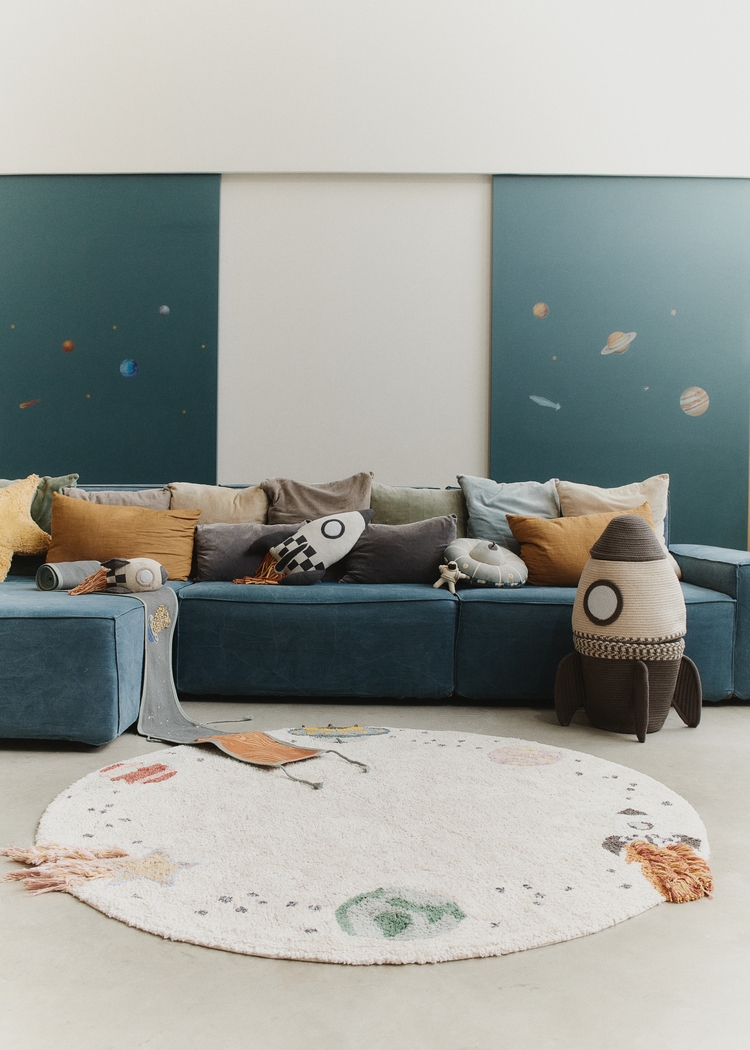 Kids Natural 4'7 Interstellar Round Rug - Thumbnail - Image 2