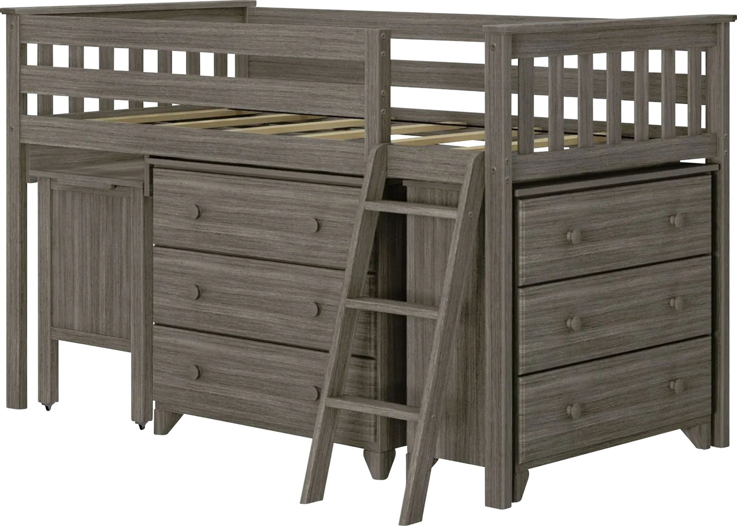 Kids Irenka I Brown Twin Loft Bed with Pull-Out Desk & Dresser - Thumbnail - Image 1