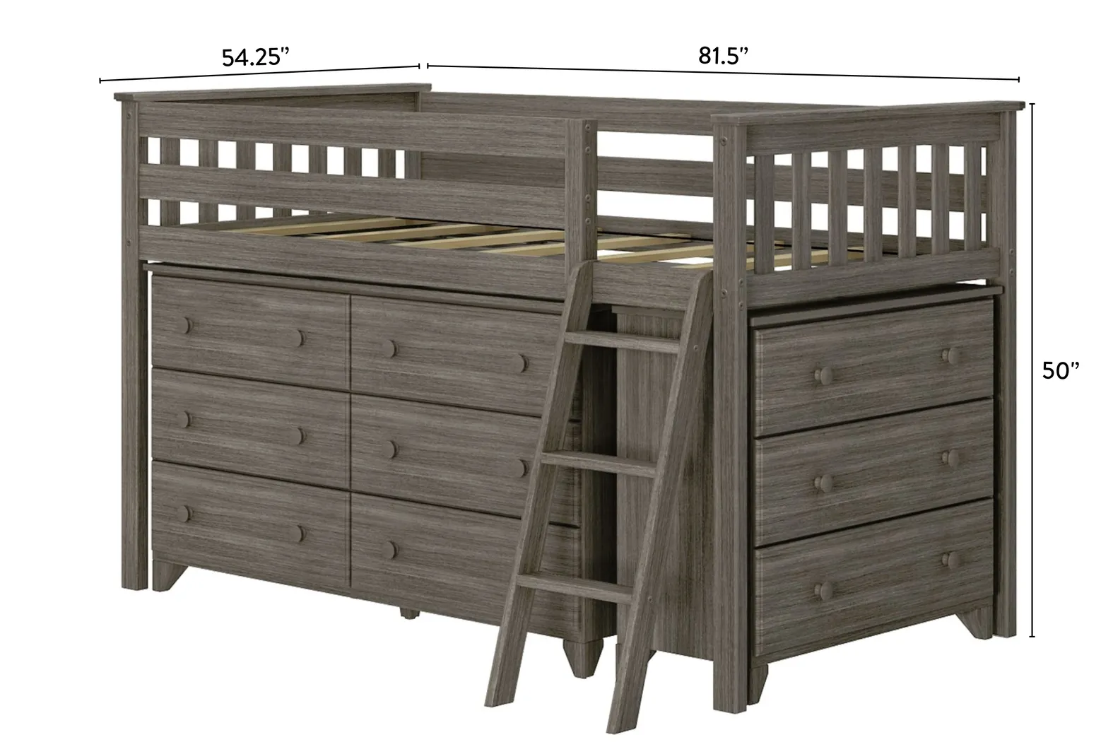 Kids Irenka II Brown Twin Loft Bed with Dresser - Thumbnail - Image 7