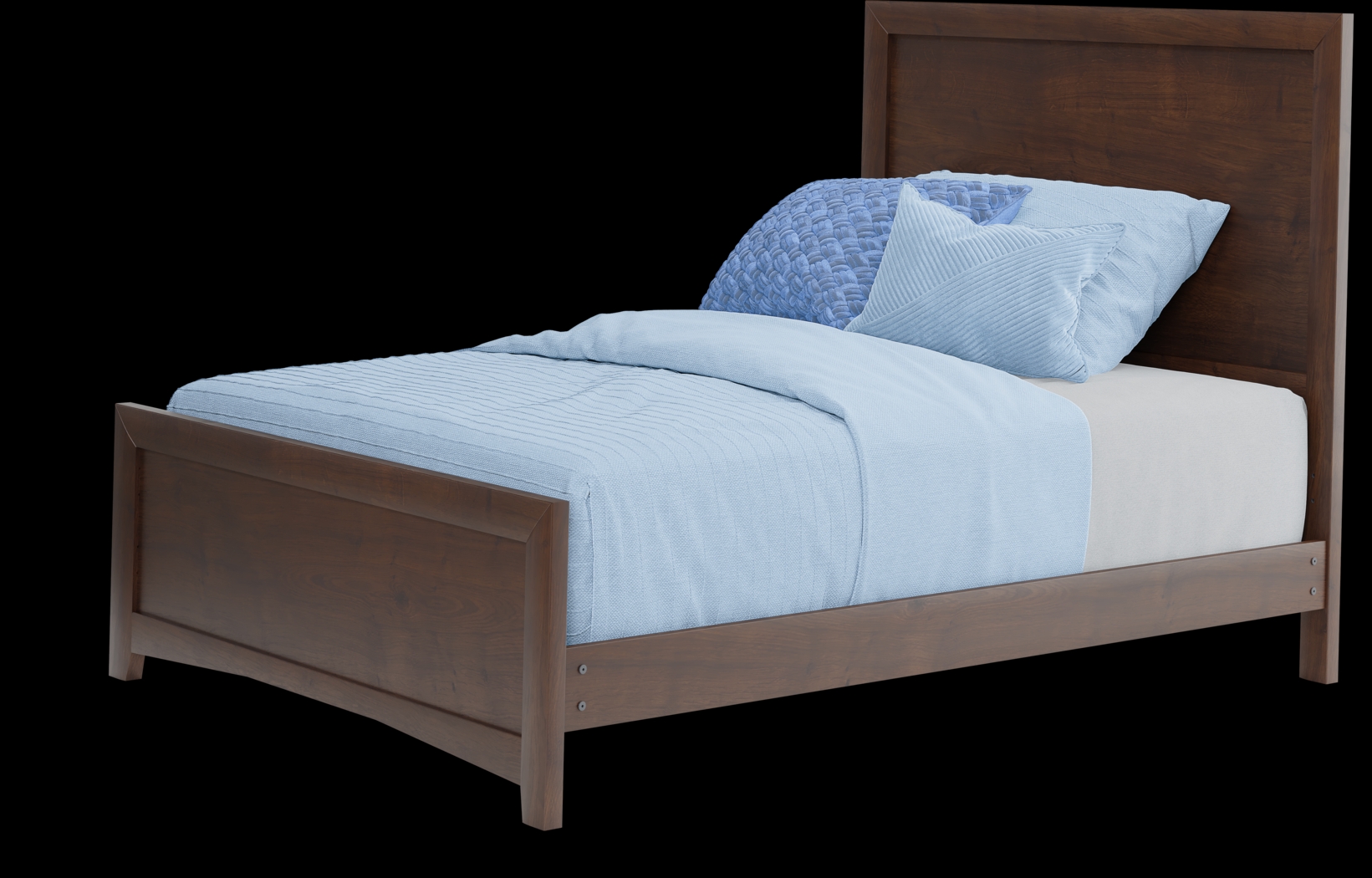 Kids Ivy League 2.0 Walnut 3 Pc Full Panel Bed - Thumbnail - Image 1