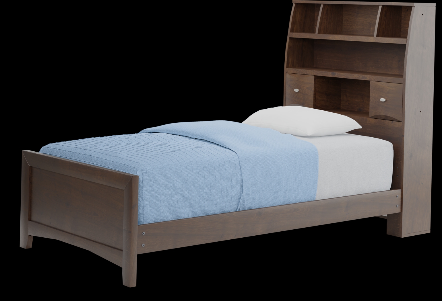 Kids Ivy League 2.0 Walnut Twin Bookcase Bedroom - Thumbnail - Image 2