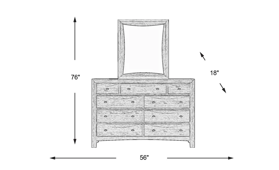 Dimension Image. Please refer to the Dimension Tab on this page for dimension details.