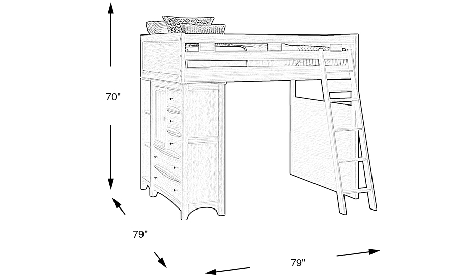 Dimension Image. Please refer to the Dimension Tab on this page for dimension details.