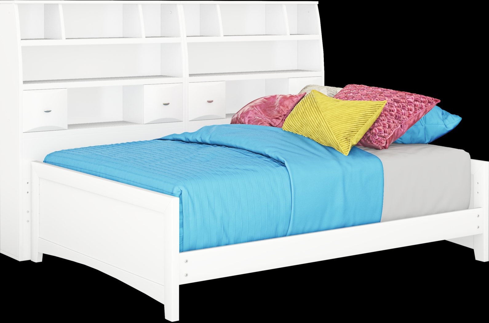 Kids Ivy League 2.0 White 5 Pc Full Bookcase Wall Bed - Thumbnail - Image 1