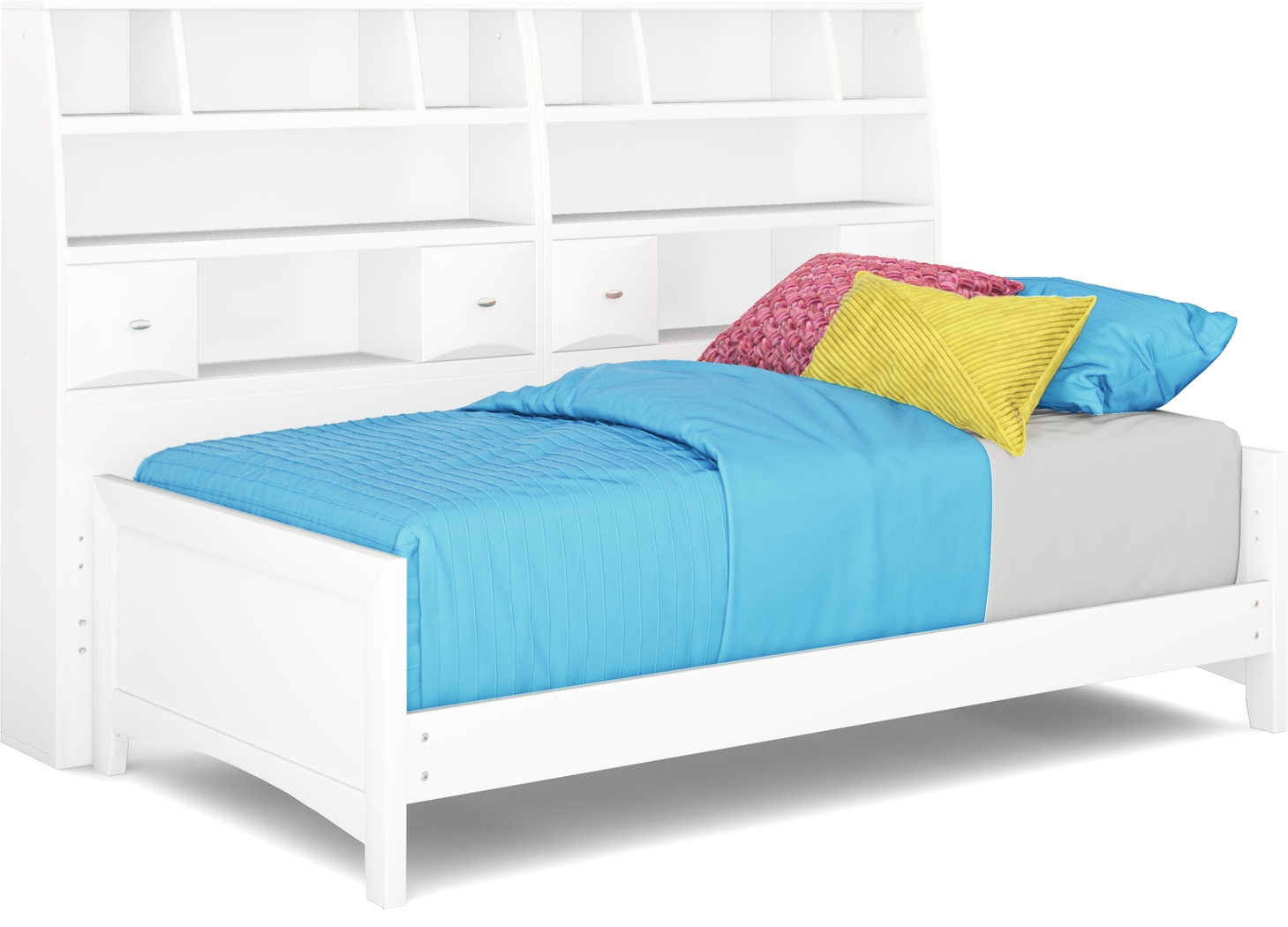 Kids Ivy League 2.0 White 5 Pc Twin Bookcase Wall Bed - Thumbnail - Image 3