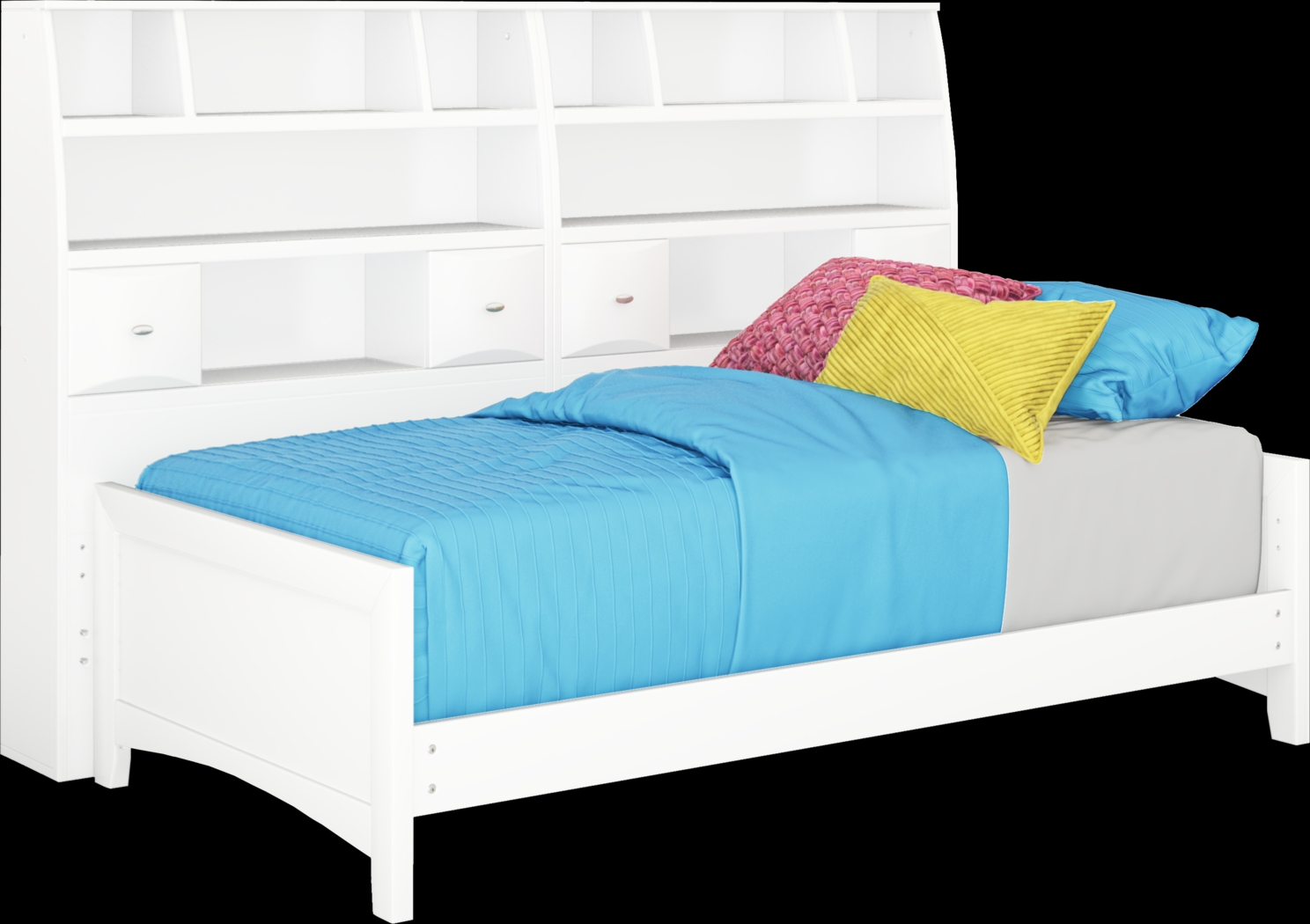 Kids Ivy League 2.0 White 5 Pc Twin Bookcase Wall Bed - Thumbnail - Image 1