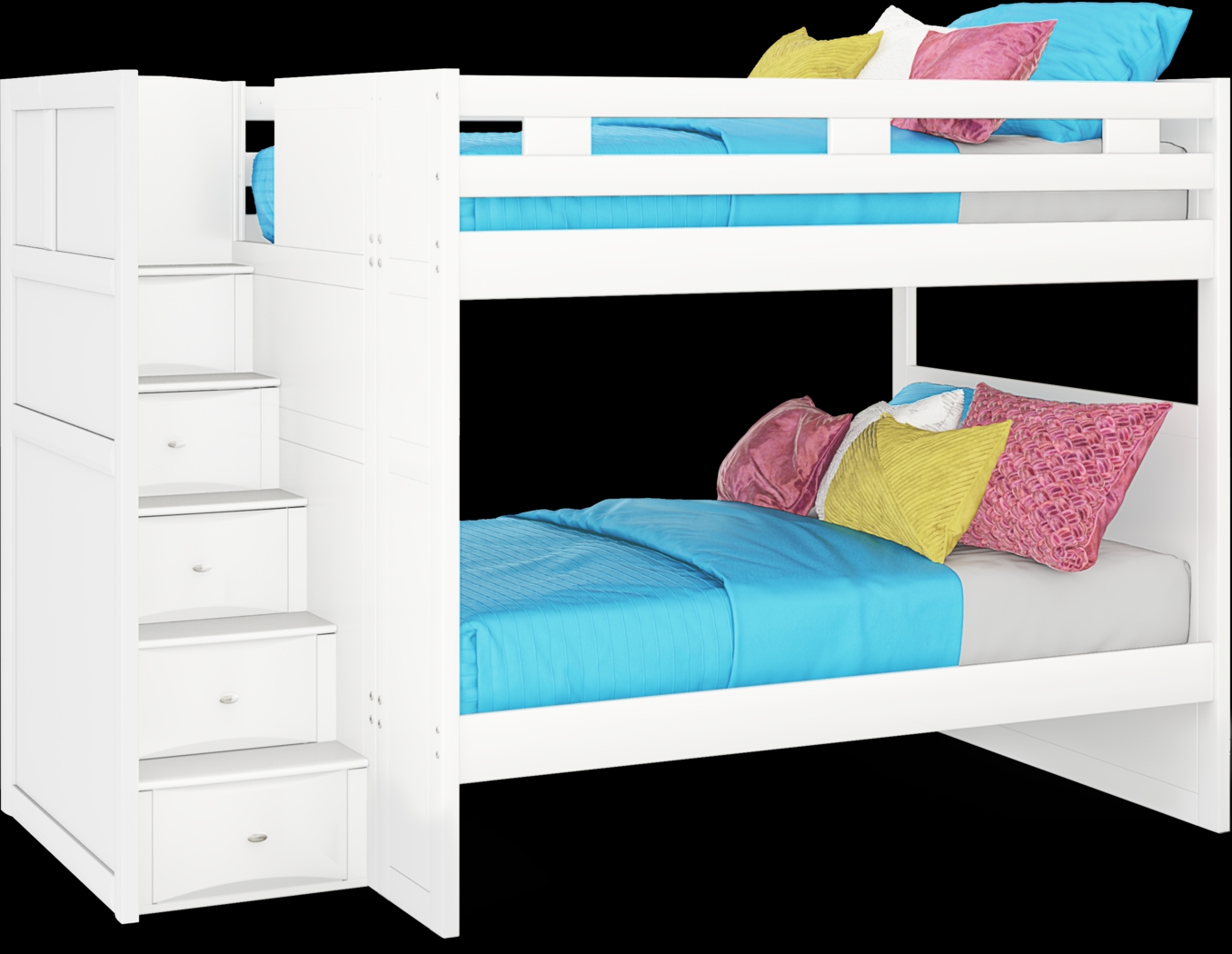 Ivy League 2.0 White Full/Full Step Bunk Bed - Thumbnail - Image 1