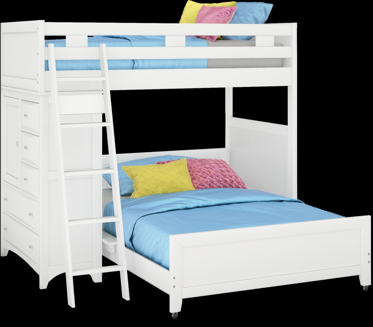 Ivy League 2.0 White Twin/Full Loft with Chest - Thumbnail - Image 1