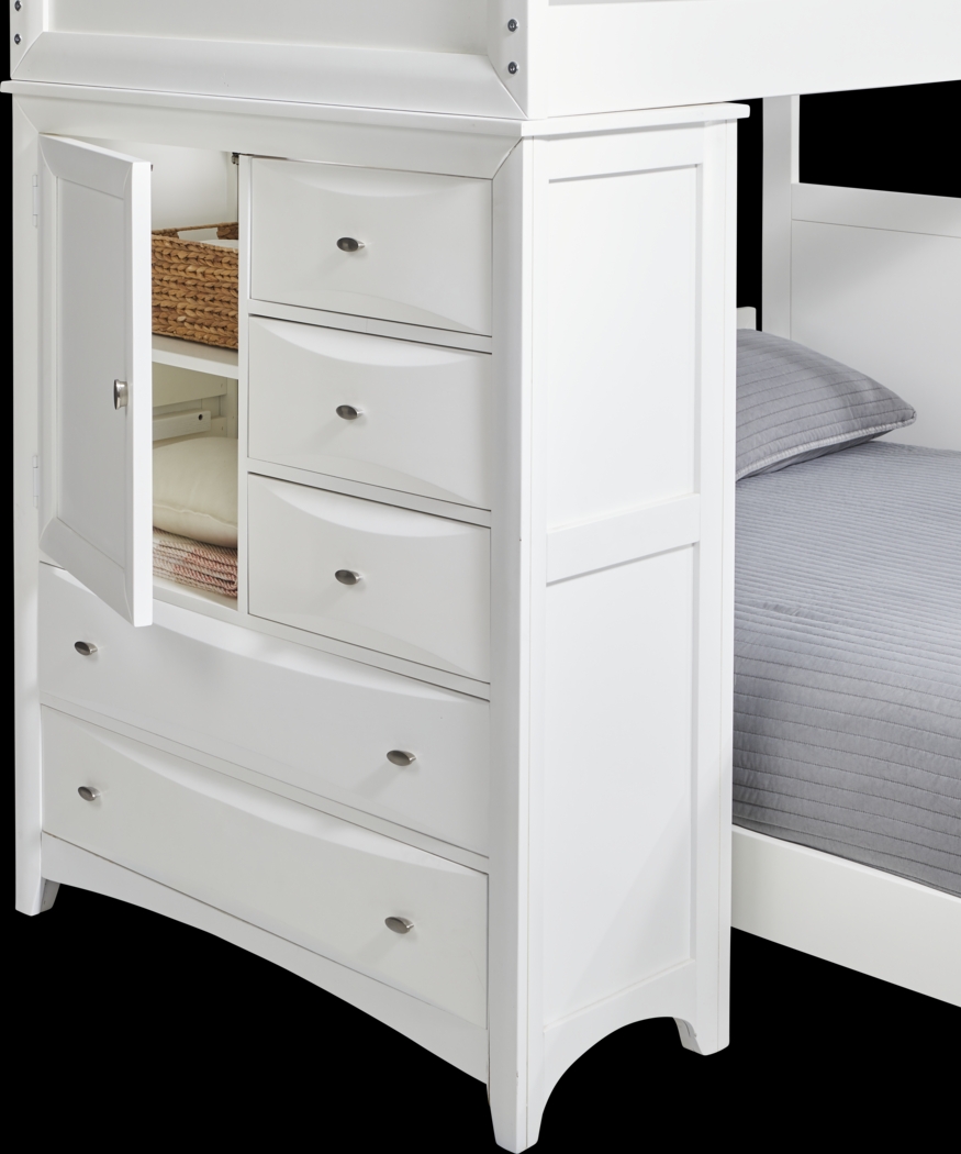 Ivy League 2.0 White Twin/Twin Loft with Chest - Thumbnail - Image 4