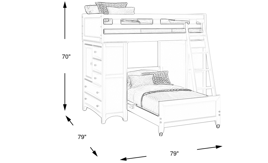 Dimension Image. Please refer to the Dimension Tab on this page for dimension details.