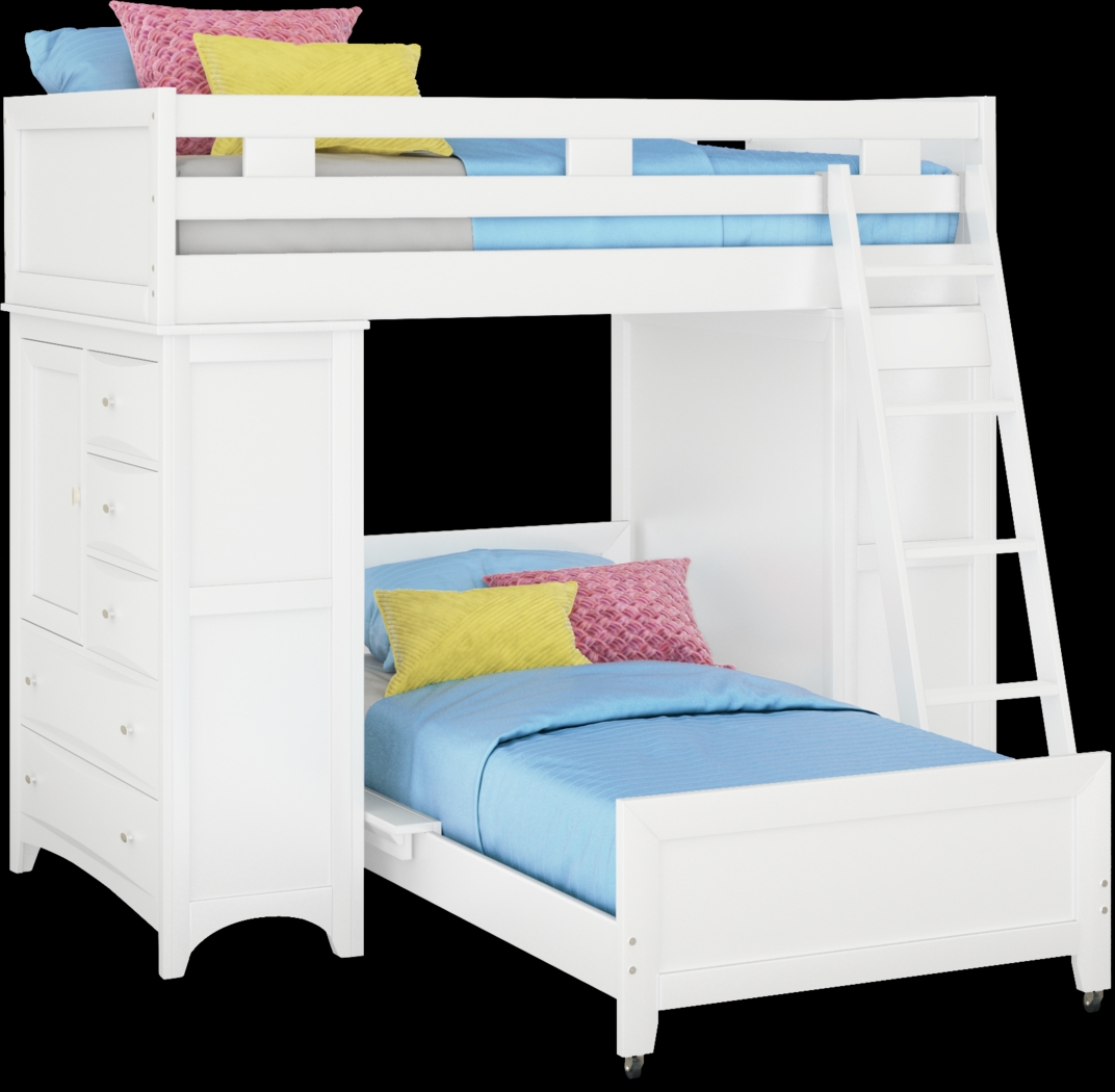 Ivy League 2.0 White Twin/Twin Loft with Two Chests - Thumbnail - Image 1