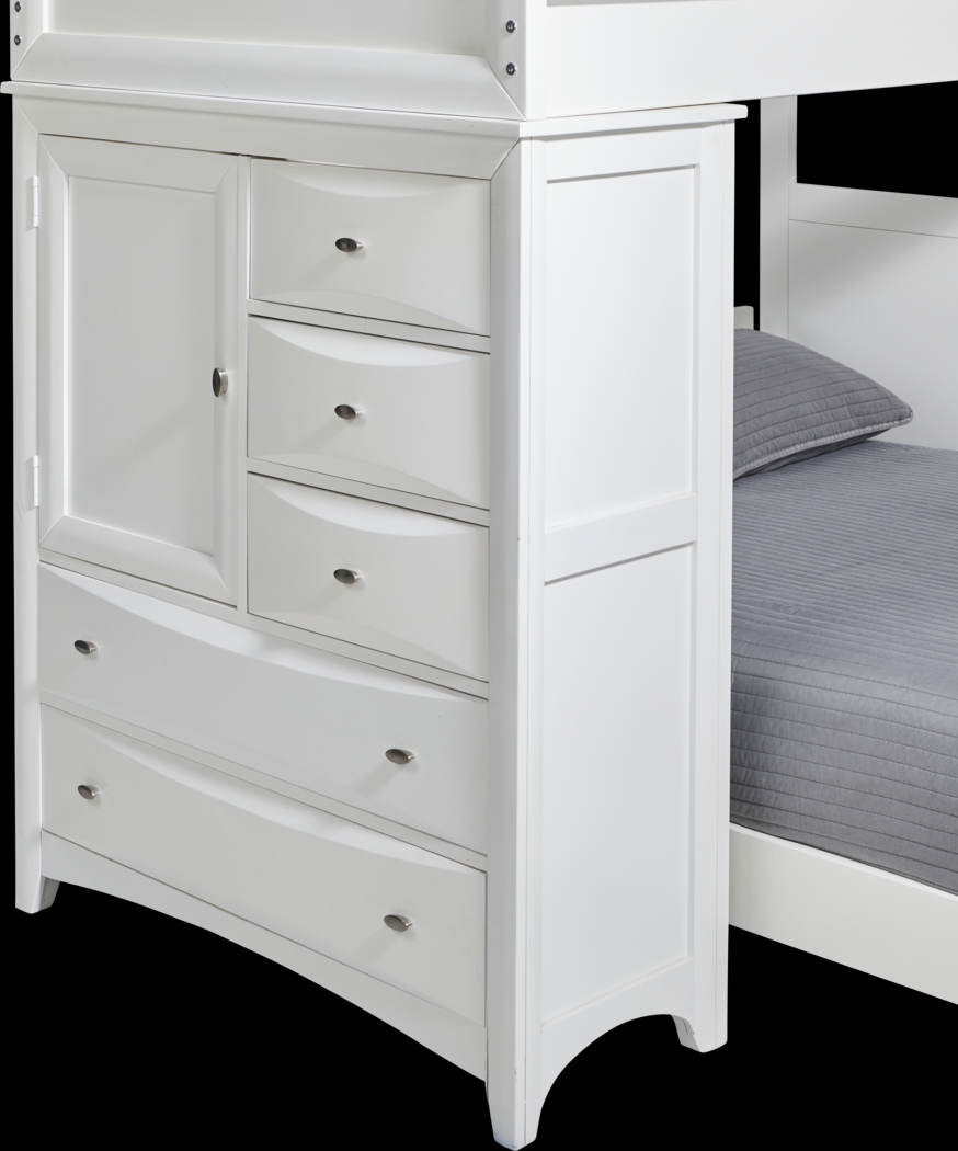 Kids Ivy League 2.0 White Twin/Twin Step Bunk with Chest & Desk Attachment - Thumbnail - Image 4