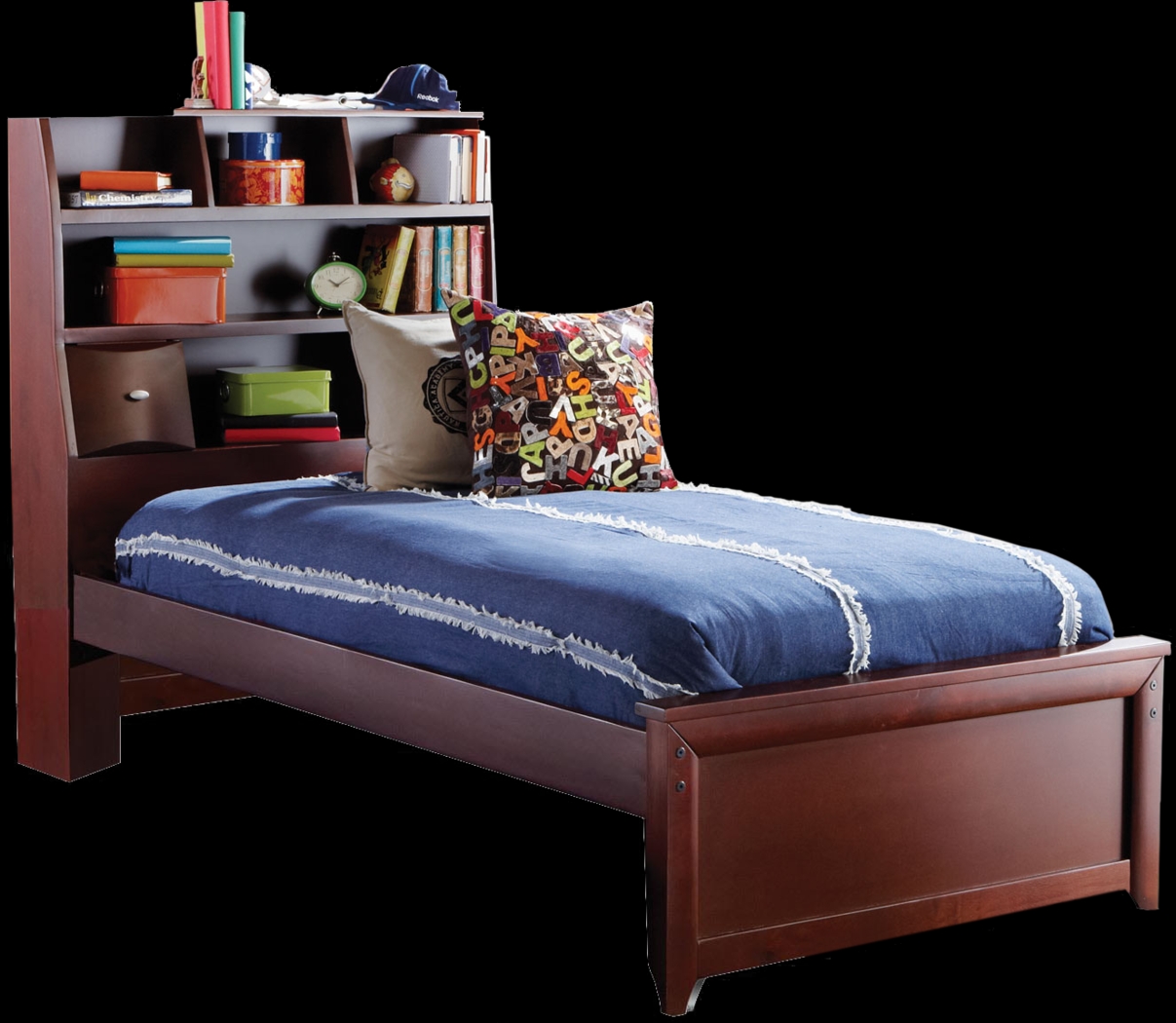 Kids Ivy League Cherry 3 Pc Twin Bookcase Bed - Thumbnail - Image 1