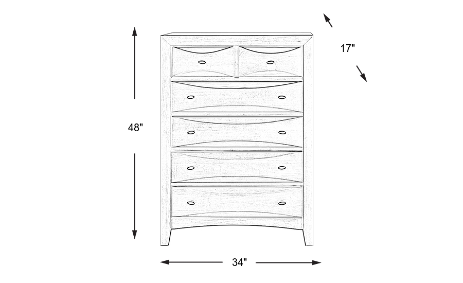 Dimension Image. Please refer to the Dimension Tab on this page for dimension details.
