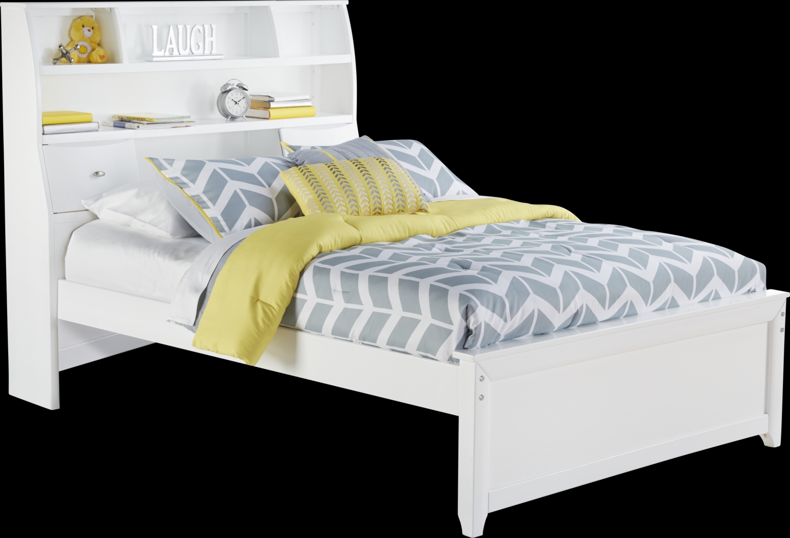 Kids Ivy League White 3 Pc Full Bookcase Bed - Thumbnail - Image 1