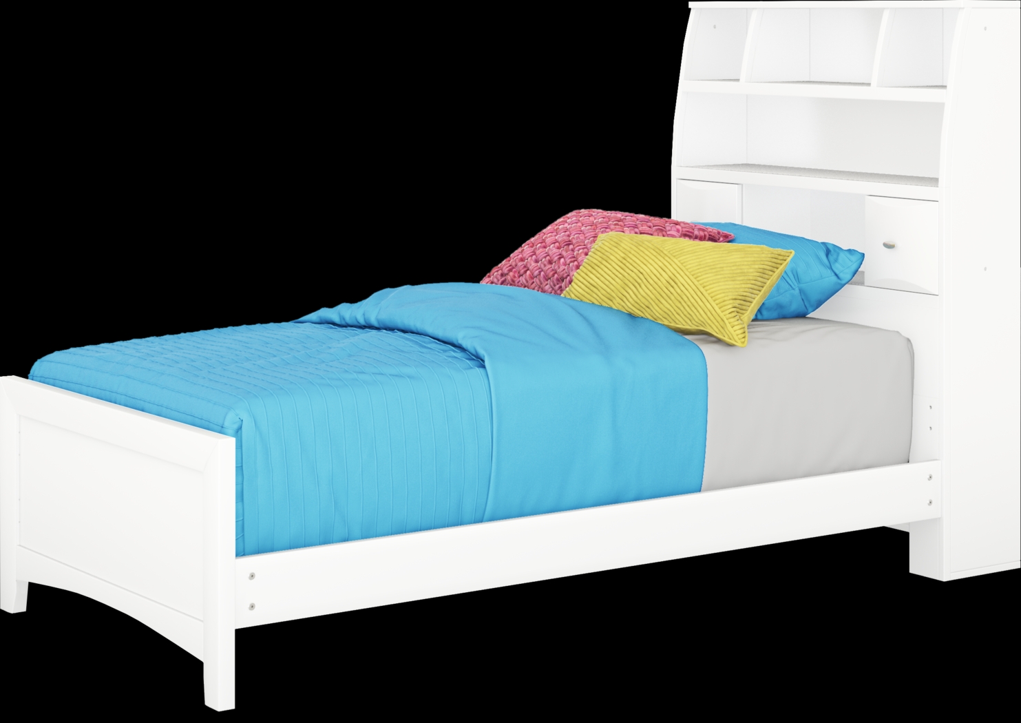 Kids Ivy League White 3 Pc Twin Bookcase Bed - Thumbnail - Image 1