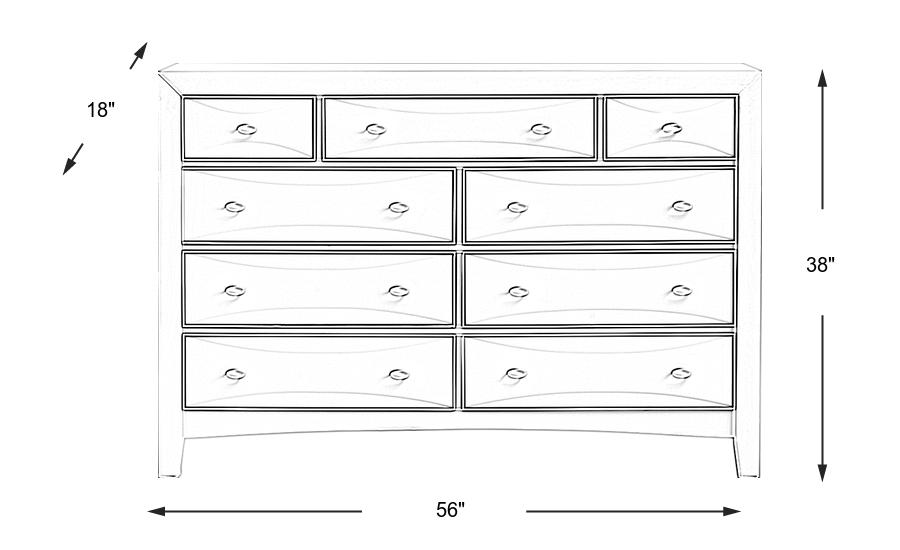 Dimension Image. Please refer to the Dimension Tab on this page for dimension details.