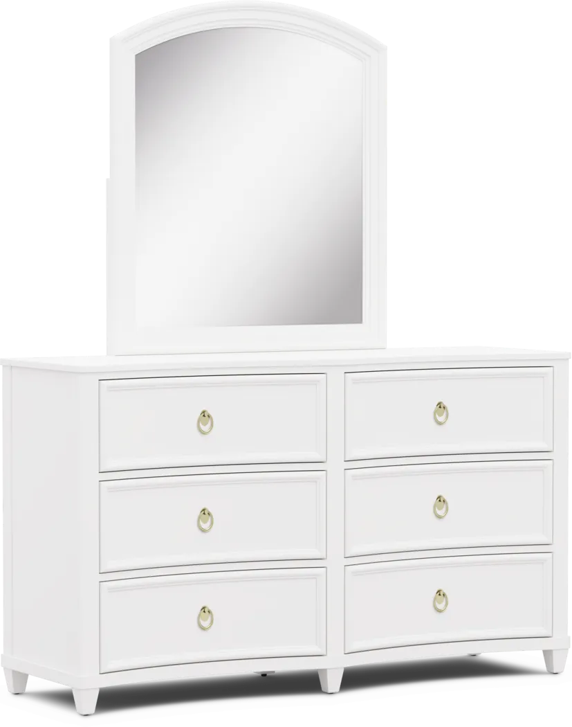 Kids Jaclyn Lane White Dresser and Mirror - Thumbnail - Image 2