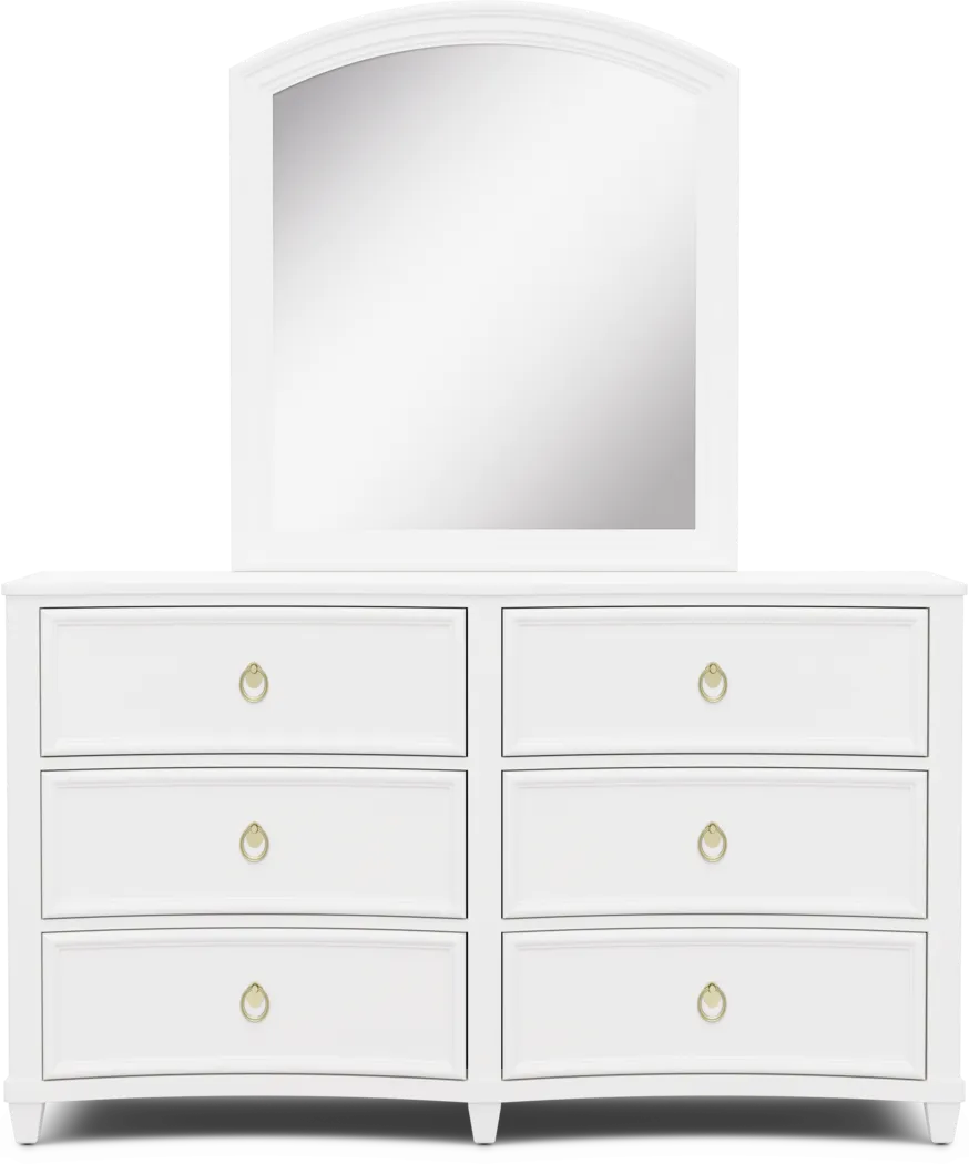 Kids Jaclyn Lane White Dresser and Mirror - Thumbnail - Image 1