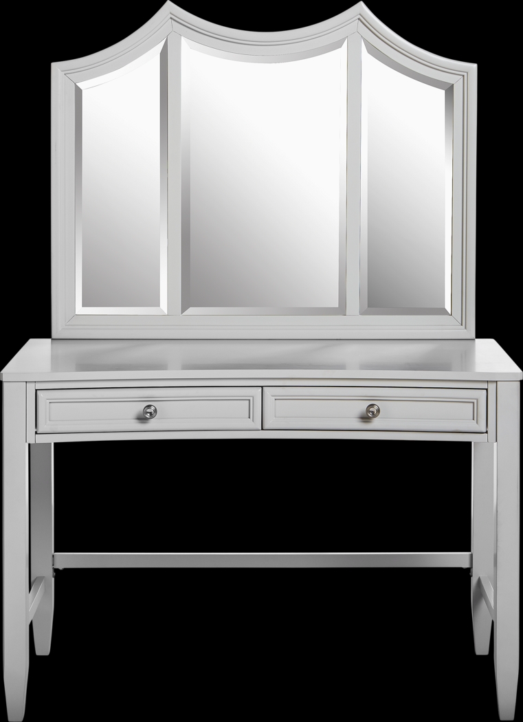 Kids Jaclyn Place Gray Desk with Vanity Mirror - Thumbnail - Image 1