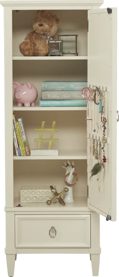 Kids Jaclyn Place Ivory Mirrored Door Chest - Thumbnail - Image 2