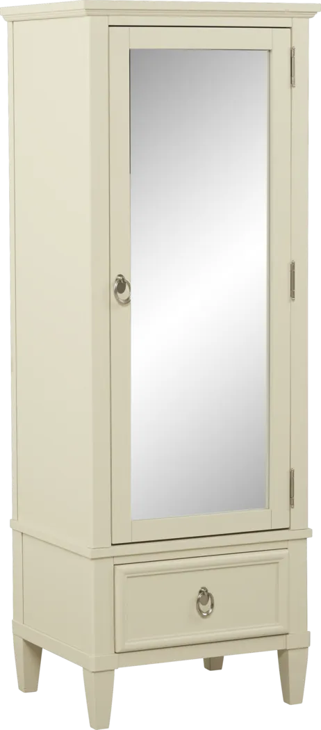 Kids Jaclyn Place Ivory Mirrored Door Chest - Thumbnail - Image 1