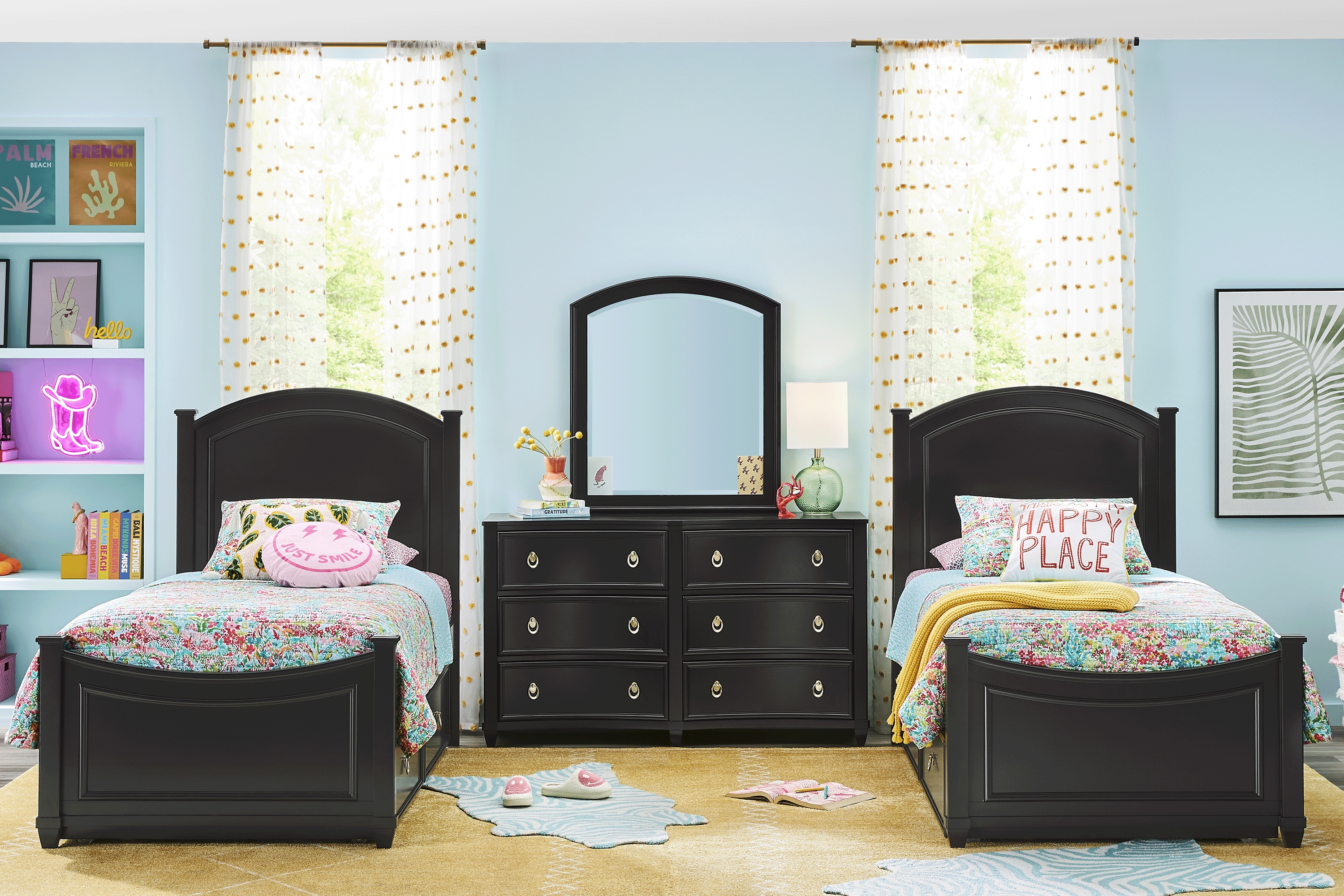 Kids Jaclyn Lane Black Twin Panel Bedroom - Thumbnail - Image 1