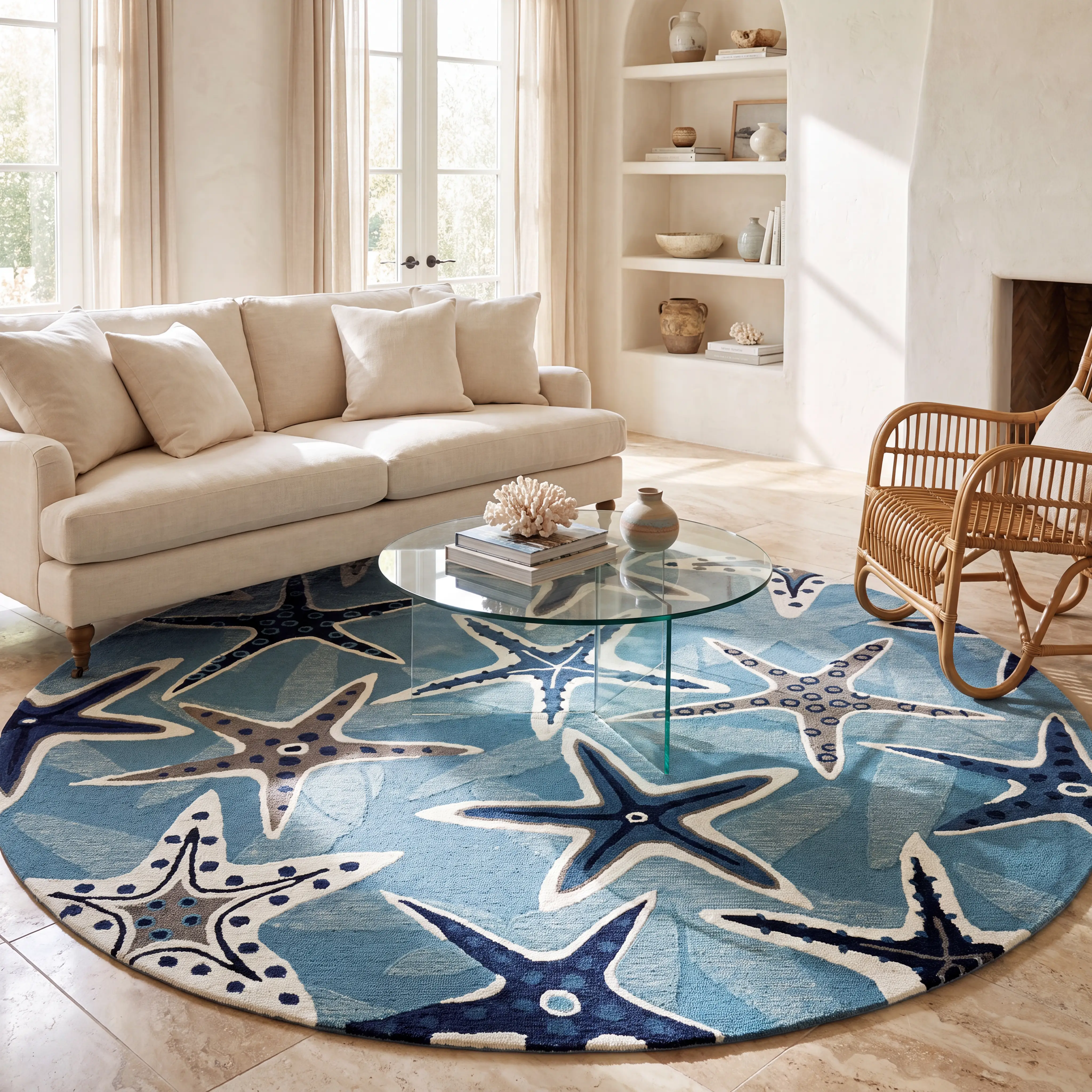 Kids Jaelyn Blue 8' Round Rug - Image 2