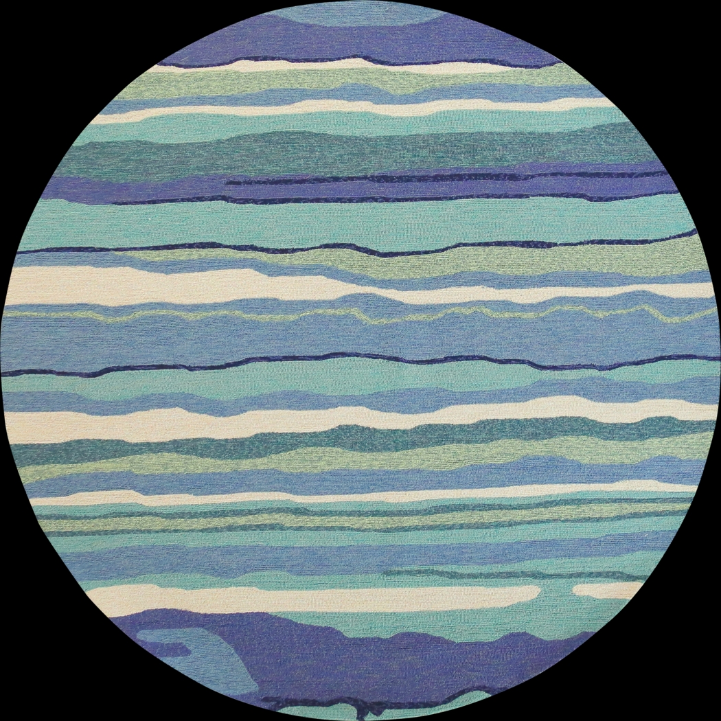 Kids Jaelynne Turquoise 7'6 Round Rug - Thumbnail - Image 1