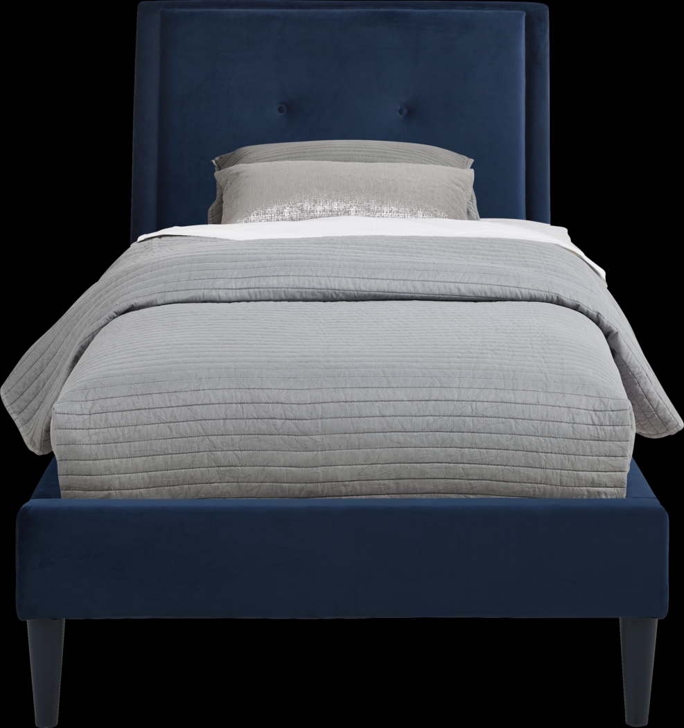 Kids Ivy League 2.0 Walnut Bedroom with Jaidyn Blue Twin Upholstered Bed - Thumbnail - Image 3