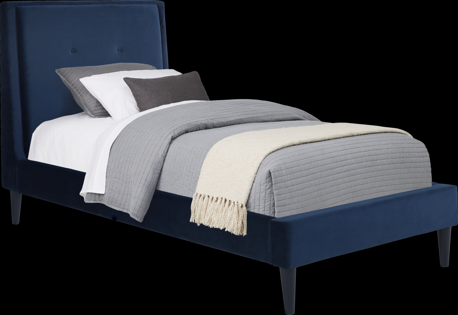 Kids Ivy League 2.0 Walnut Bedroom with Jaidyn Blue Twin Upholstered Bed - Thumbnail - Image 2