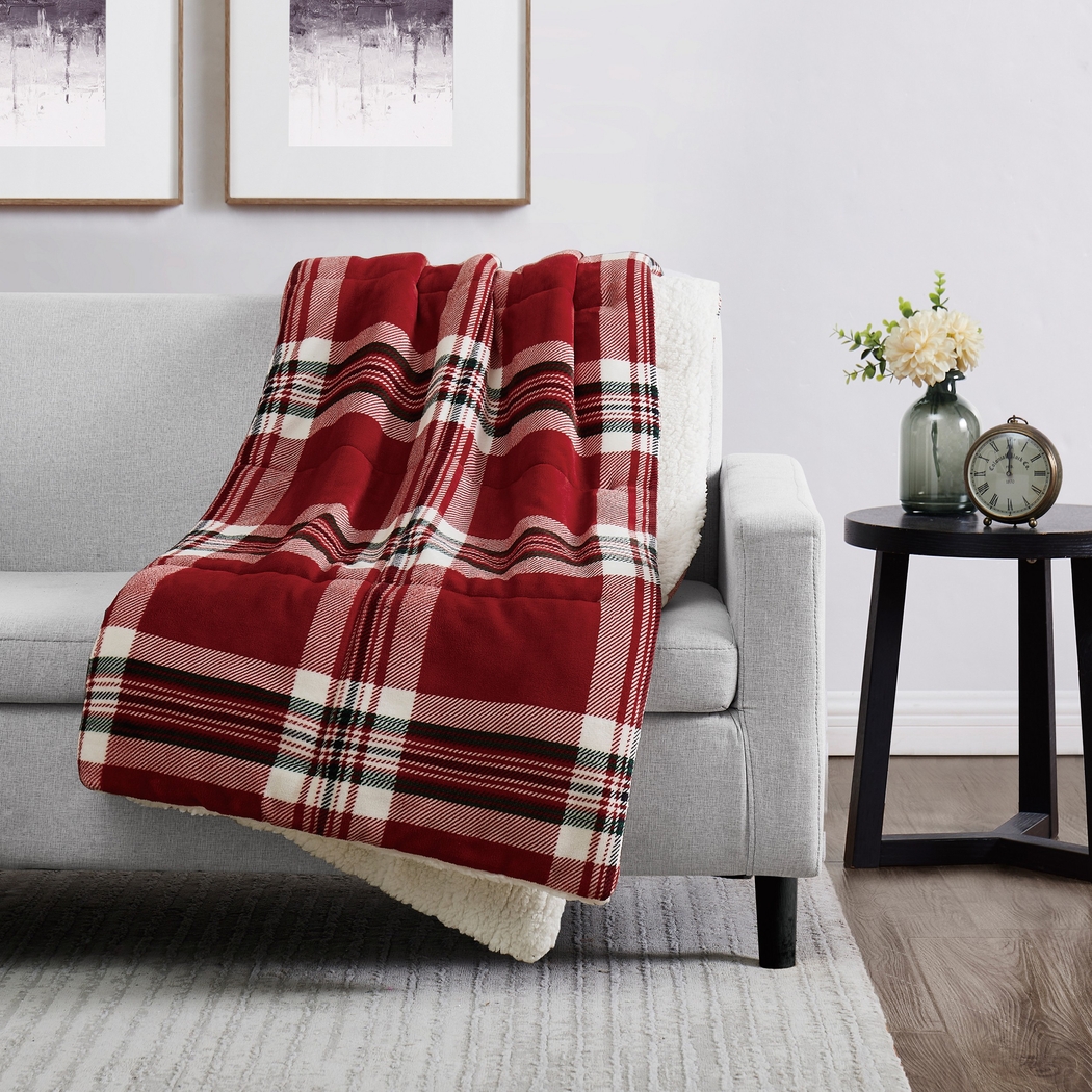 Kids Jakov Red Faux Fur Throw - Thumbnail - Image 2