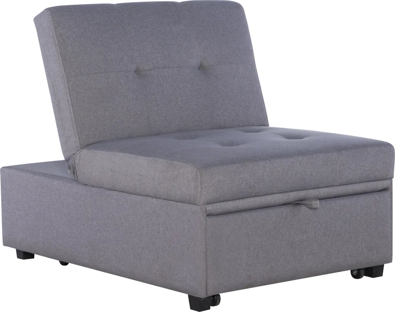 Kids Jaxton Gray Convertible Chair - Thumbnail - Image 1