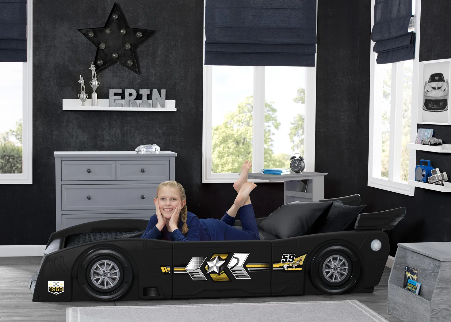 Kids Jeadi Black Twin Car Bed - Thumbnail - Image 4