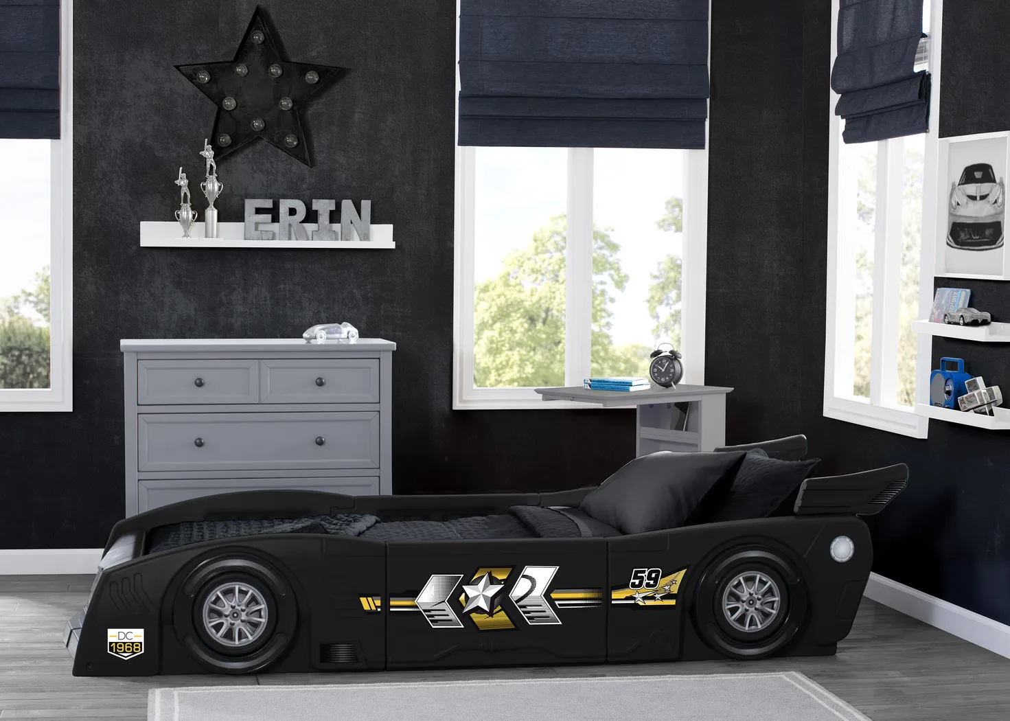 Kids Jeadi Black Twin Car Bed - Thumbnail - Image 6