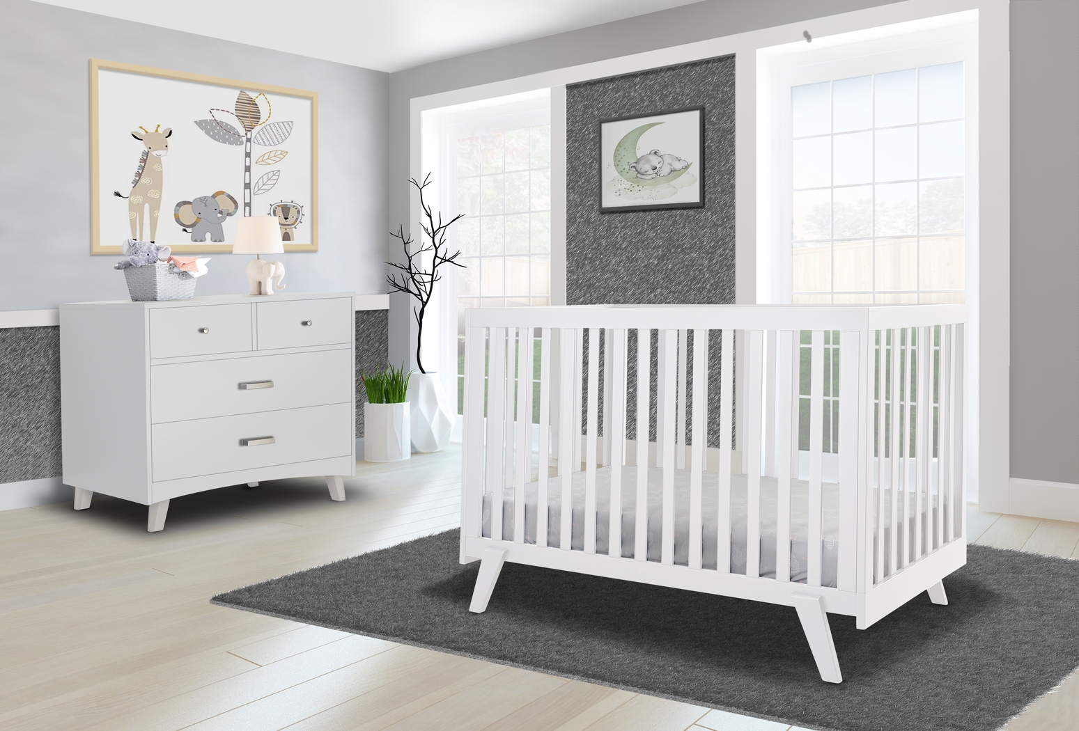 Kids Jemuz White Convertible Crib - Thumbnail - Image 2