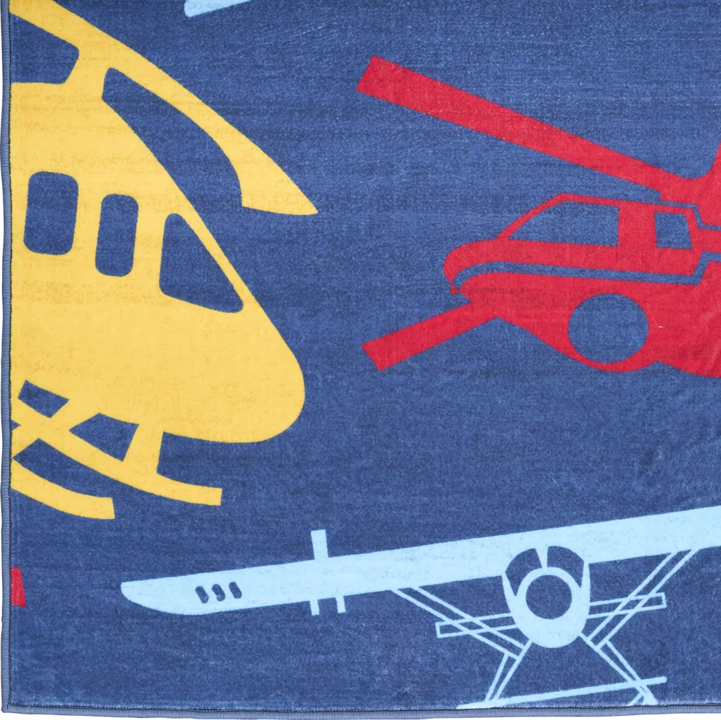 Kids Jet Set Navy 3'5 x 5' Rug - Thumbnail - Image 3