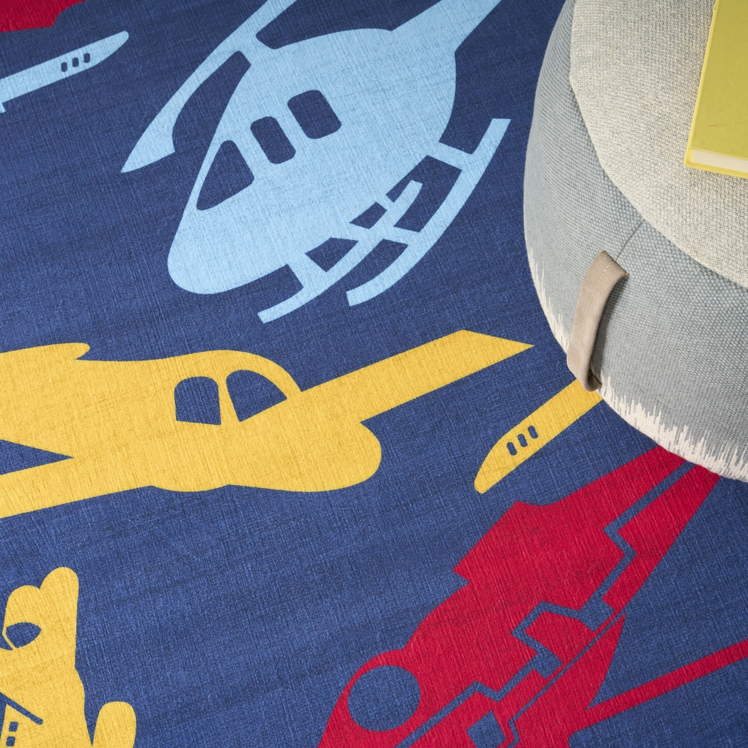 Kids Jet Set Navy 4' x 6' Rug - Thumbnail - Image 5