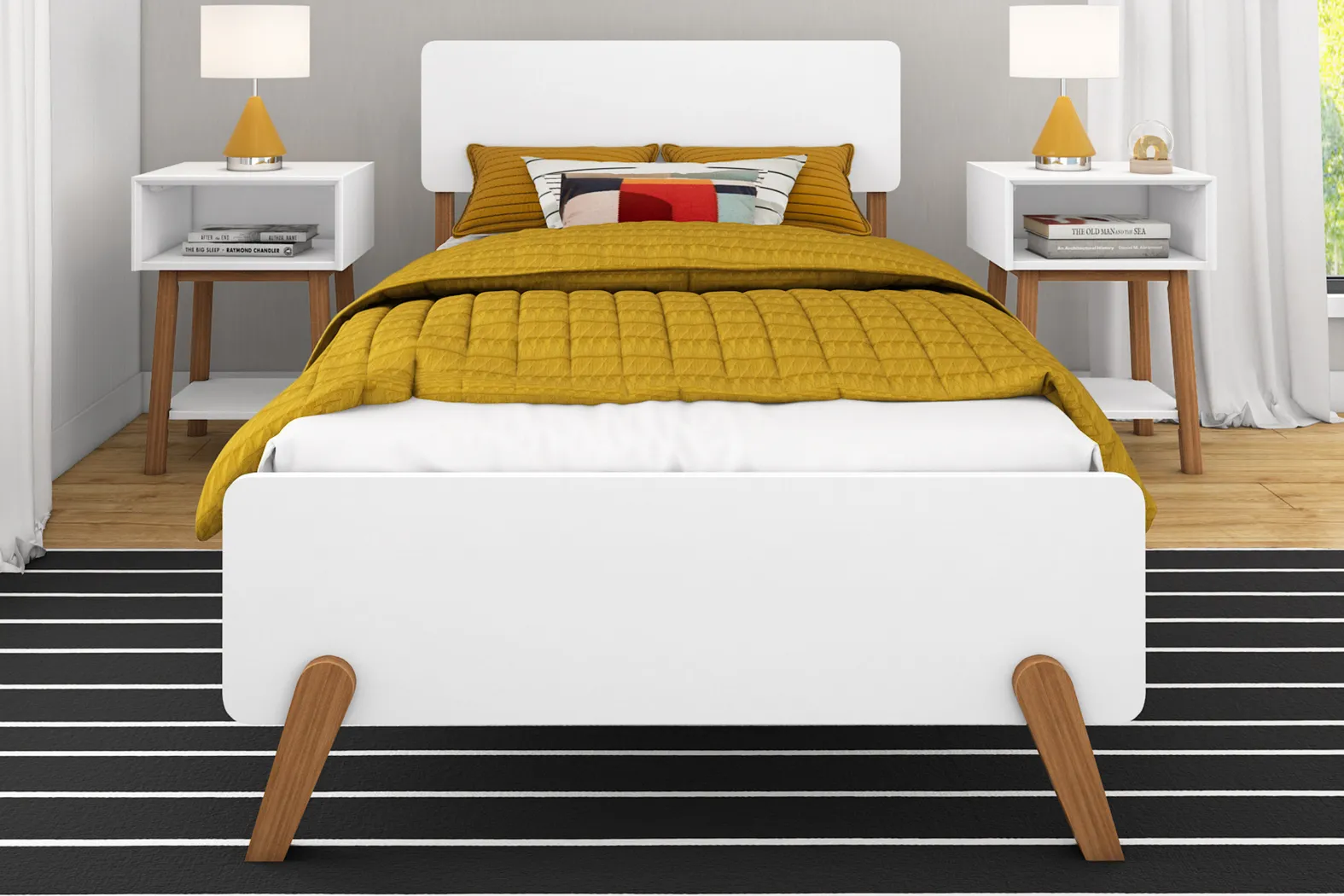 Kids Jirina White Pecan Twin Bed - Thumbnail - Image 3